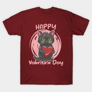 Cat Celebrate Valentine Day T-Shirt